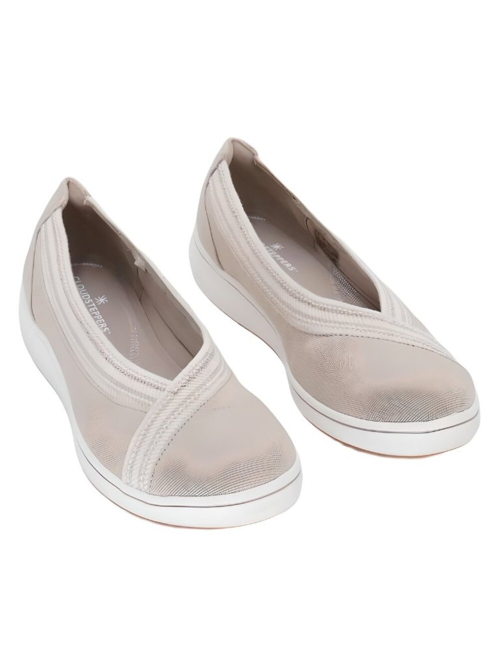Clarks Cloudsteppers Breezesky Air Sand Textile Slip On Flats Size 7.5M EU 38